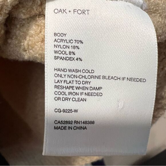 Oak + Fort Checkered Cardigan Size M Oversized Wool Blend Cozy - Picture 11 of 11